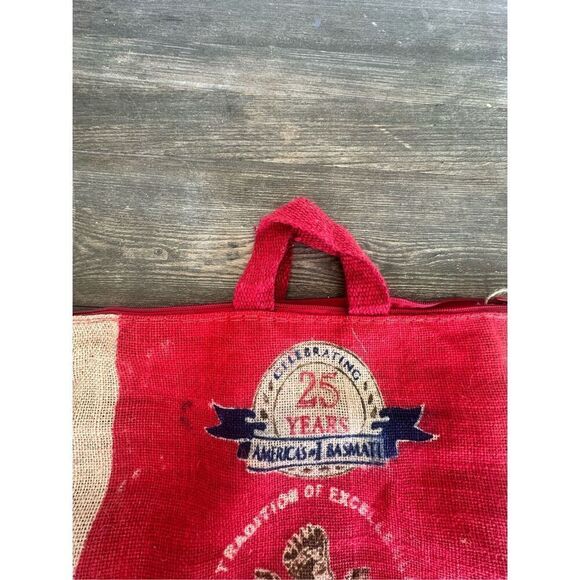 Royal Basmati Rice 20 lb Hemp Burlap Bag w Handles & Zipper 17 1/2” x 14” - Picture 5 of 6